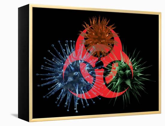 Biohazard Symbol And Viruses-Laguna Design-Framed Premier Image Canvas