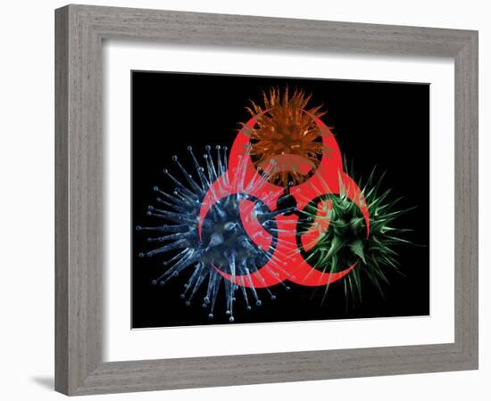 Biohazard Symbol And Viruses-Laguna Design-Framed Photographic Print