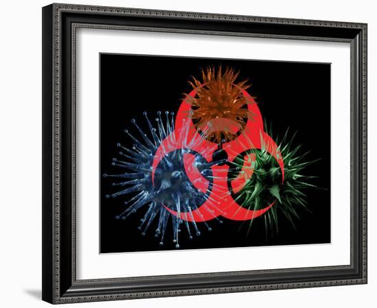 Biohazard Symbol And Viruses-Laguna Design-Framed Photographic Print