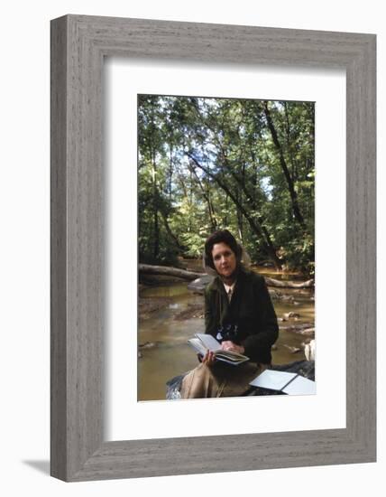 Biologist-Author Rachel Carson Reading in the Woods Near Her Home, 1962-Alfred Eisenstaedt-Framed Photographic Print