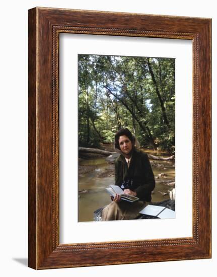 Biologist-Author Rachel Carson Reading in the Woods Near Her Home, 1962-Alfred Eisenstaedt-Framed Photographic Print