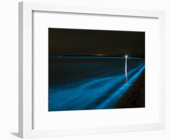 Bioluminescence in Waves in the Gippsland Lakes, Victoria, Australia-Stocktrek Images-Framed Photographic Print