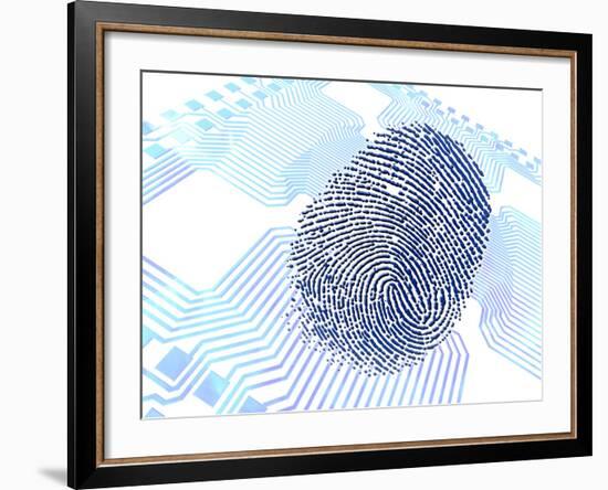 Biometric Fingerprint Scan, Artwork-PASIEKA-Framed Photographic Print