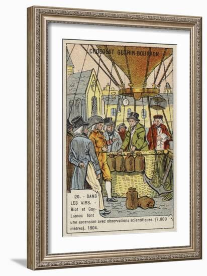 Biot and Gay-Lussac Making a Balloon Ascent to Make Scientific Observations, 1804-null-Framed Giclee Print