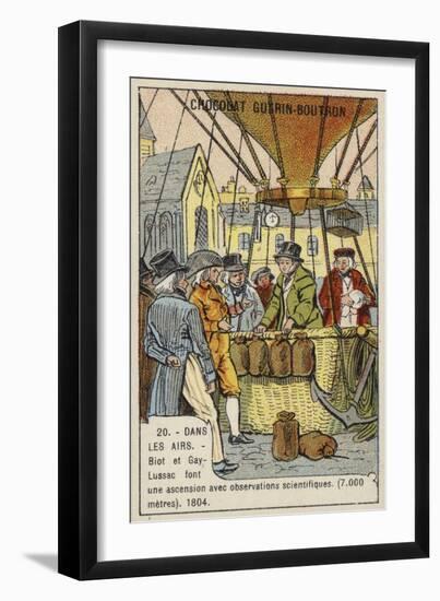 Biot and Gay-Lussac Making a Balloon Ascent to Make Scientific Observations, 1804-null-Framed Giclee Print