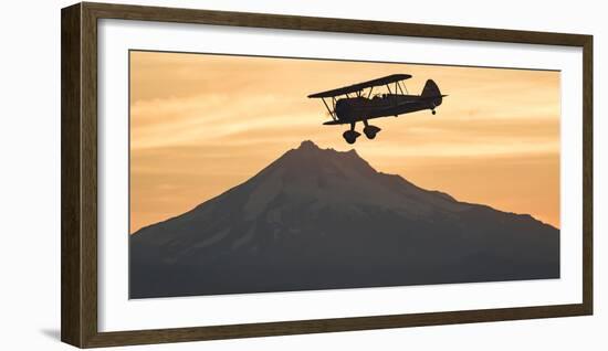 Biplane fly-by at Madras Airshow, Oregon.-William Sutton-Framed Photographic Print