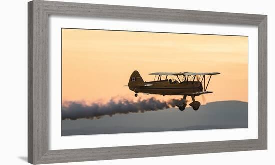 Biplane fly-by at Madras Airshow, Oregon.-William Sutton-Framed Photographic Print