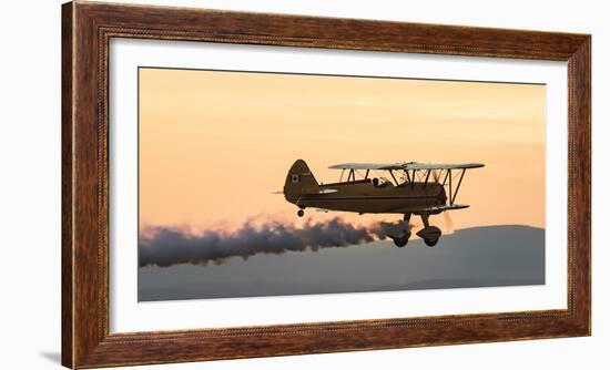 Biplane fly-by at Madras Airshow, Oregon.-William Sutton-Framed Photographic Print