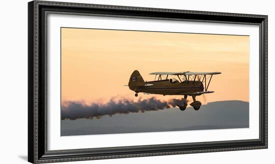 Biplane fly-by at Madras Airshow, Oregon.-William Sutton-Framed Photographic Print