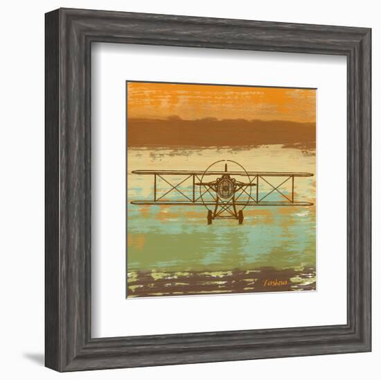 Biplane II-Yashna-Framed Art Print