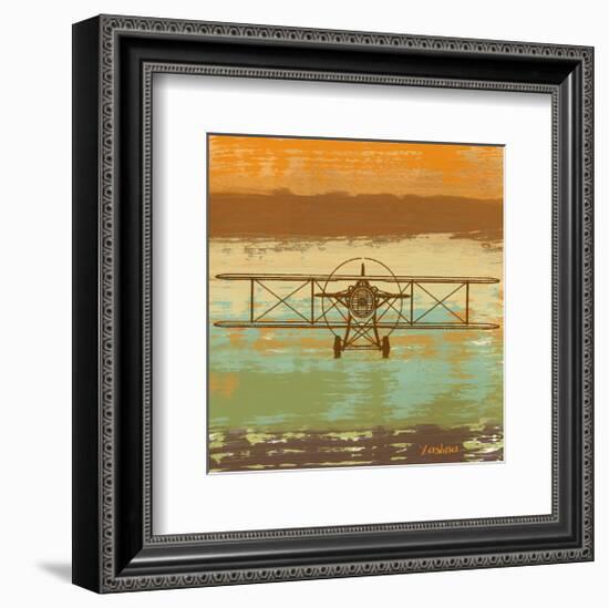 Biplane II-Yashna-Framed Art Print