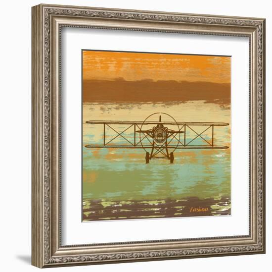 Biplane II-Yashna-Framed Art Print