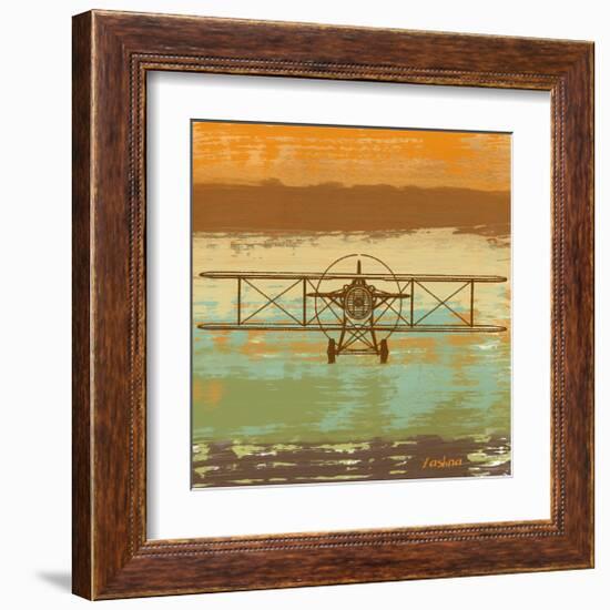 Biplane II-Yashna-Framed Art Print