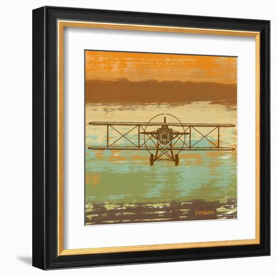 Biplane II-Yashna-Framed Art Print