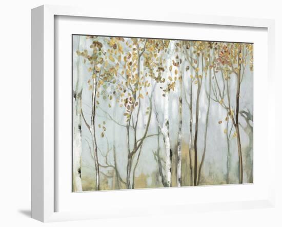 Birch in the fog II-Allison Pearce-Framed Art Print