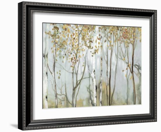 Birch in the fog II-Allison Pearce-Framed Art Print