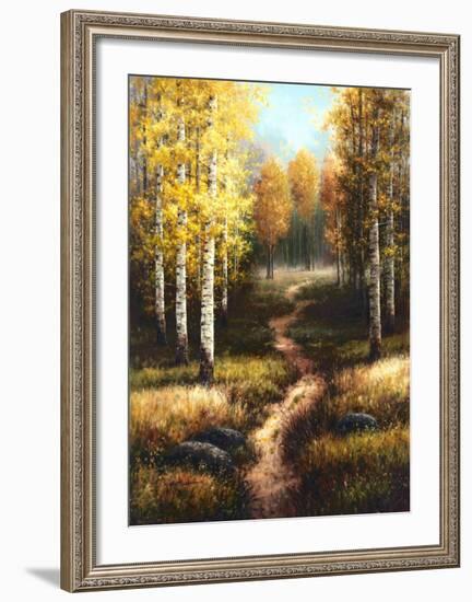 Birch Path-Arcobaleno-Framed Art Print