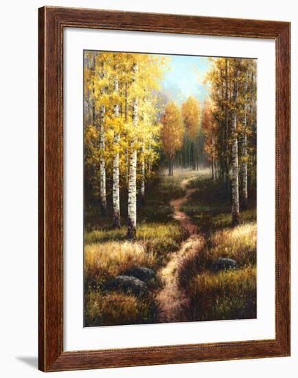 Birch Path-Arcobaleno-Framed Art Print