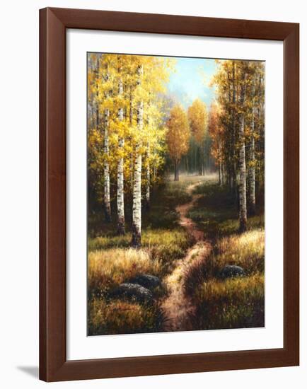 Birch Path-Arcobaleno-Framed Art Print