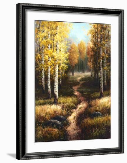 Birch Path-Arcobaleno-Framed Art Print