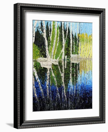 Birch Tree Reflections-Kevin Dodds-Framed Giclee Print