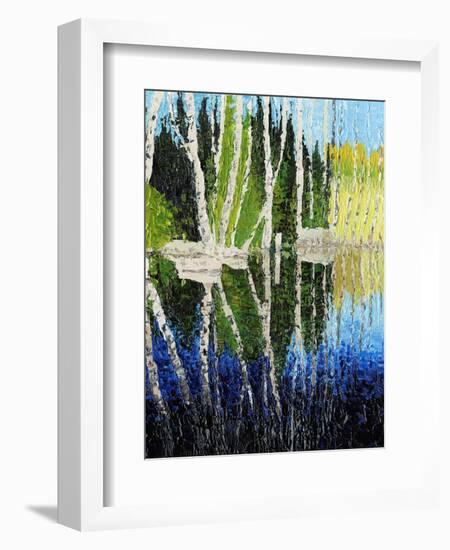 Birch Tree Reflections-Kevin Dodds-Framed Giclee Print