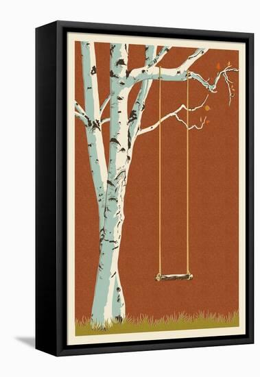 Birch Tree-Lantern Press-Framed Stretched Canvas