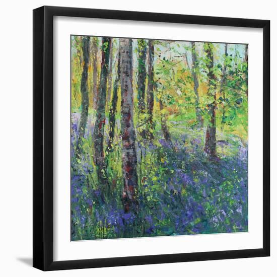 Birch Trees and Bluebells-Sylvia Paul-Framed Giclee Print