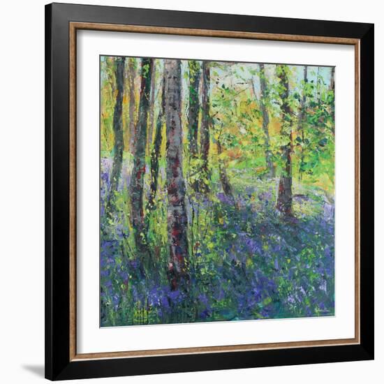 Birch Trees and Bluebells-Sylvia Paul-Framed Giclee Print