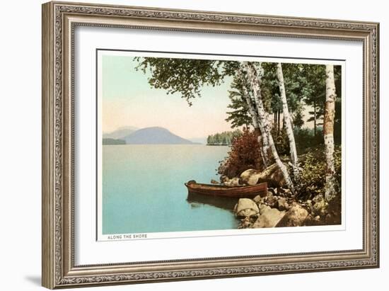 Birch Trees by Lake-null-Framed Art Print