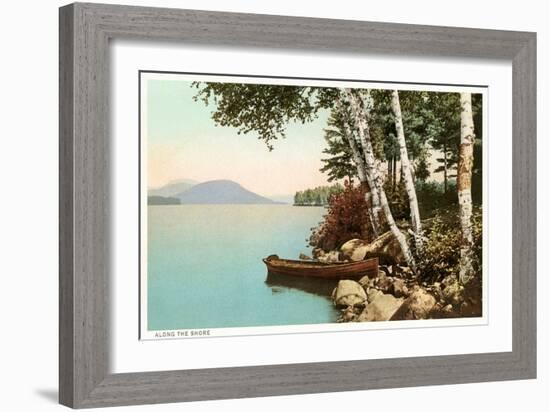 Birch Trees by Lake-null-Framed Art Print