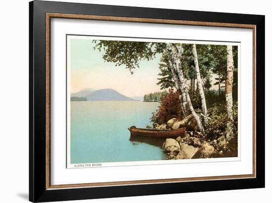 Birch Trees by Lake-null-Framed Art Print