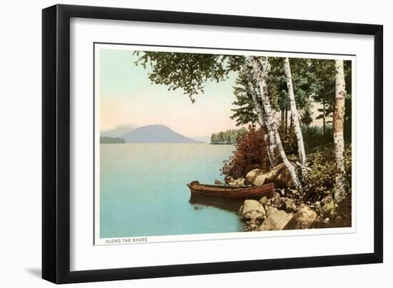 Birch Trees by Lake-null-Framed Art Print