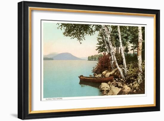 Birch Trees by Lake-null-Framed Art Print