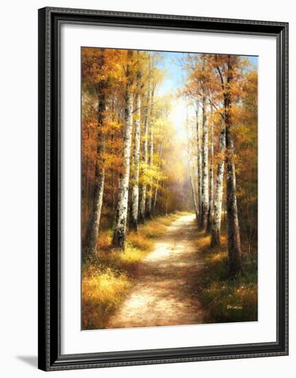 Birch Walk-Arcobaleno-Framed Art Print