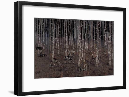 Birch Wood Screen with Six Doors-Jean Dunand-Framed Giclee Print