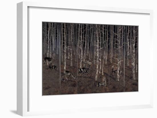 Birch Wood Screen with Six Doors-Jean Dunand-Framed Giclee Print