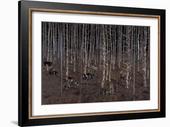 Birch Wood Screen with Six Doors-Jean Dunand-Framed Giclee Print