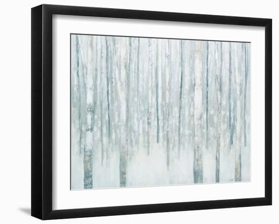 Birches in Winter Blue Gray-Julia Purinton-Framed Art Print