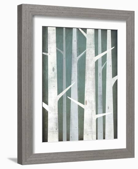 Birches Winter Woods II-Ryan Fowler-Framed Art Print