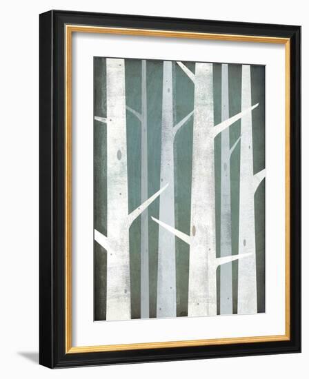 Birches Winter Woods II-Ryan Fowler-Framed Art Print