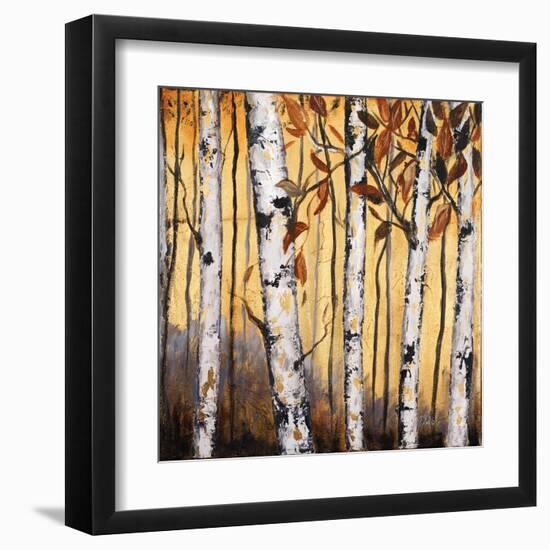 Birchwood Trees on Gold II-Patricia Pinto-Framed Art Print