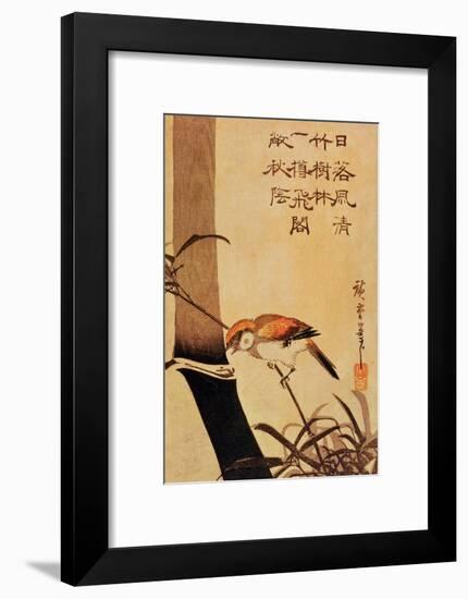 Bird and Bamboo, circa 1830-Ando Hiroshige-Framed Giclee Print