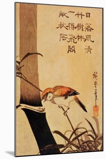 Bird and Bamboo, circa 1830-Ando Hiroshige-Mounted Giclee Print