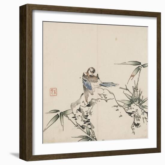 Bird and Bamboo-Wu Yun-Framed Art Print