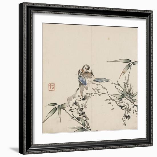 Bird and Bamboo-Wu Yun-Framed Art Print