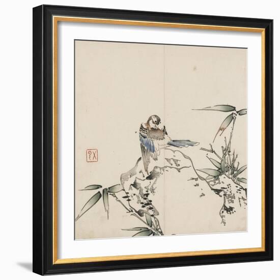 Bird and Bamboo-Wu Yun-Framed Art Print