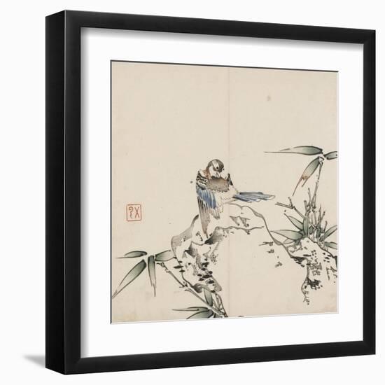 Bird and Bamboo-Wu Yun-Framed Art Print