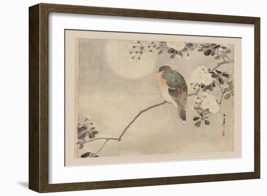 Bird and Cherry Blossoms-null-Framed Premium Giclee Print