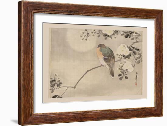 Bird and Cherry Blossoms-null-Framed Premium Giclee Print